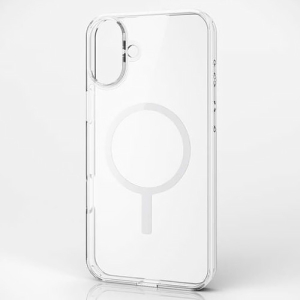 ELECOM ハイブリッドケース iPhone16Plus用 ホワイト PM-A24BMAG02WH