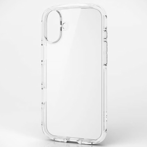 ELECOM ハイブリッドケース 《TOUGH SLIM LITE》 iPhone16Plus用 オールクリア ストラップシート付 クリア PM-A24BTSLACR