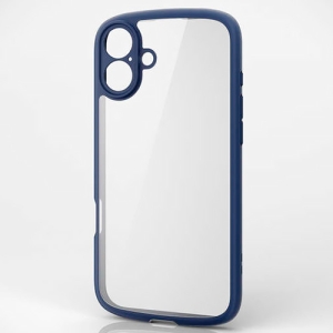ELECOM ハイブリッドケース 《TOUGH SLIM LITE》 iPhone16Plus用 フレームカラー ネイビー PM-A24BTSLFCKNV