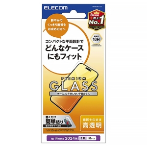 ELECOM 液晶保護ガラスフィルム iPhone16Pro用 高透明 液晶保護ガラスフィルム iPhone16Pro用 高透明 PM-A24CFLGG