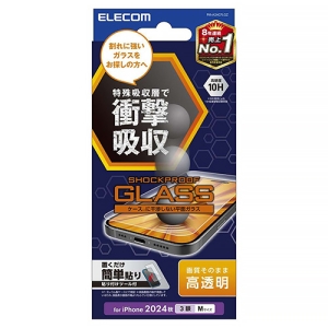 ELECOM 液晶保護ガラスフィルム 《SHOCKPROOF》 iPhone16Pro用 高透明 液晶保護ガラスフィルム 《SHOCKPROOF》 iPhone16Pro用 高透明 PM-A24CFLGZ