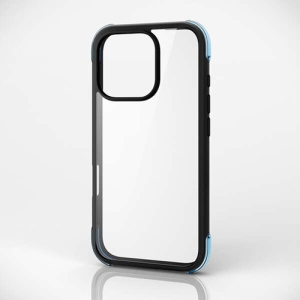 ELECOM ハイブリッドケース 《MUBRAIN》 iPhone16Pro用 ブラック×クリアグリーン PM-A24CHVAIRBK2