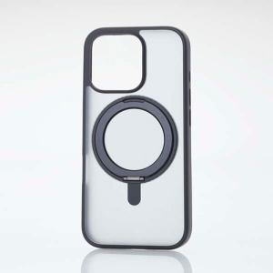 ELECOM ハイブリッドケース 《MAGKEEP》 iPhone16Pro用 スタンド機能付 ブラック PM-A24CMAGSTBK