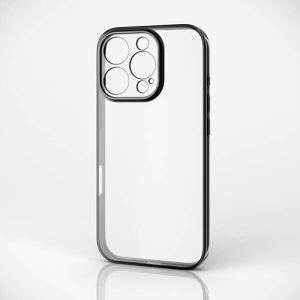 ELECOM iPhone 16 Pro ソフトケース 極限保護 メタリック加工 メタリックブラック iPhone 16 Pro ソフトケース 極限保護 メタリック加工 メタリックブラック PM-A24CUCTMKBK