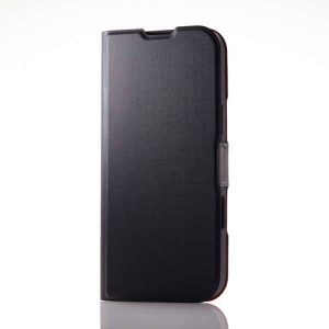 ELECOM iPhone 16ProMax レザーケース 手帳型 UltraSlim 薄型 磁石付き ブラック PM-A24DPLFUBK