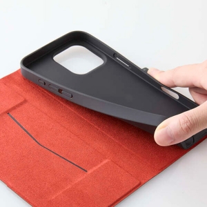 ELECOM iPhone 16ProMax レザーケース 手帳型 UltraSlim 薄型 磁石付き ブラック iPhone 16ProMax レザーケース 手帳型 UltraSlim 薄型 磁石付き ブラック PM-A24DPLFUBK 画像2