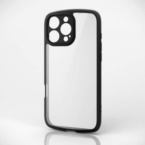ELECOM iPhone 16ProMax ハイブリッドケース TOUGH SLIM LITE フレームカラー 背面クリア 極限保護 ブラック PM-A24DTSLFCKBK