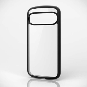 ELECOM Google Pixel 9 Google Pixel 9 Pro ハイブリッドケース TOUGH SLIM LITE フレームカラー 背面クリア ストラップシート付属 ブラック PM-P242TSLFCBK