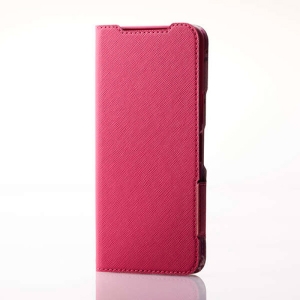 ELECOM らくらくスマートフォン a らくらくスマートフォン Lite(MR01) レザーケース 手帳型 UltraSlim Flowers 薄型 超軽量 磁石付き ディープピンク PM-F243PLFUJPND