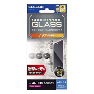 ELECOM AQUOS sense9(SH-53E) ガラスフィルム SHOCKPROOF 高透明 AQUOS sense9(SH-53E) ガラスフィルム SHOCKPROOF 高透明 PM-S244FLGZ