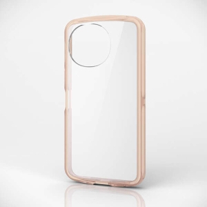 ELECOM AQUOS sense9(SH-53E) ハイブリッドケース TOUGH SLIM LITE キャンディフレームカラー 背面クリア ストラップシート付属 クリアピンク PM-S244TSLAFCPN