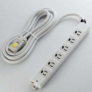ELECOM EU RoHS指令準拠 ハーネス仕様工事用タップ3P6口 3m(ライトグレー) EU RoHS指令準拠 ハーネス仕様工事用タップ3P6口 3m(ライトグレー) T-WHRM3630LG/RS