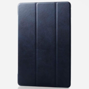 ELECOM iPad 第9・8・7世代 iPad 10.2 2019年モデル フラップケース 背面クリア ネイビー TB-A19RWVNVN