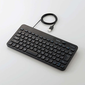 ELECOM キーボード 有線 メンブレン式 コンパクト Caps Lock機能無効化スイッチ搭載 抗菌 ブラック TK-CM10UMKBK