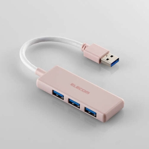 ELECOM USBHUB USB5Gbps バスパワー 3ポート ピンク U3H-H030PN
