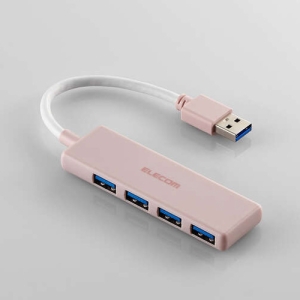 ELECOM USBHUB USB5Gbps バスパワー 4ポート ピンク U3H-H040PN