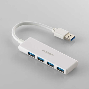 ELECOM USBHUB USB5Gbps バスパワー 4ポート ホワイト U3H-H040WH