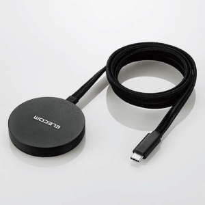 ELECOM マグネットQi2規格対応ワイヤレス充電器 15W 卓上 メッシュケーブル ブラック W-MA05BK