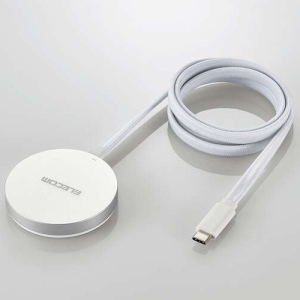 ELECOM マグネットQi2規格対応ワイヤレス充電器 15W 卓上 メッシュケーブル シルバ- W-MA05SV