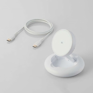 ELECOM マグネットQi2規格対応ワイヤレス充電器 15W Type-C入力 折りたたみスタンド ホワイト W-MA08WH