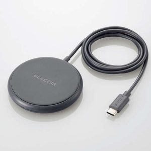 ELECOM Qi規格対応ワイヤレス充電器 5W 卓上 ケーブル一体 1m ダークグレー W-QA25DGY