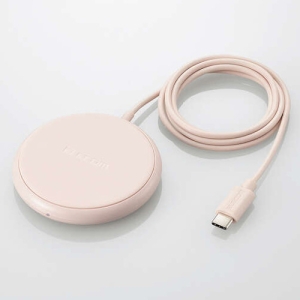 ELECOM Qi規格対応ワイヤレス充電器 5W 卓上 ケーブル一体 1m ピンク W-QA25PN