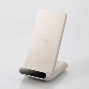 ELECOM Qi規格対応ワイヤレス充電器 5W スタンドタイプ 2枚コイル ベージュ W-QS09BE