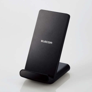 ELECOM Qi規格対応ワイヤレス充電器 5W スタンドタイプ 2枚コイル ブラック W-QS09BK