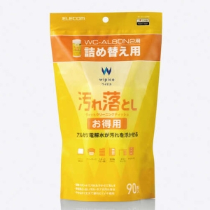ELECOM ウェットティッシュ 汚れ落とし お得用 詰替 90枚 WC-AL90SPN2
