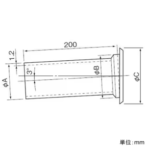 パナソニック 配管穴用パイプ 適合コアドリル径φ65mm 長さ200mm アイボリー 配管穴用パイプ 適合コアドリル径φ65mm 長さ200mm アイボリー CZ-HAP1-C 画像2