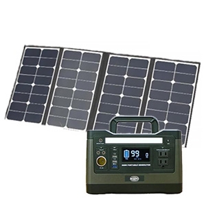 日章工業 【ソーラーパネル付】ポータブル電源  充電式 容量540Wh AC・シガーライターソケット・USBポート搭載 NPGS-SET