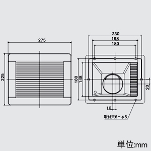 高須産業 浴室用換気扇 壁・天井取付用 シロッコファン 排気式 パイプ径φ75mm 開口寸法150×200mm 電源コード1.7m付 浴室用換気扇 壁・天井取付用 シロッコファン 排気式 パイプ径φ75mm 開口寸法150×200mm 電源コード1.7m付 TK-210 画像2