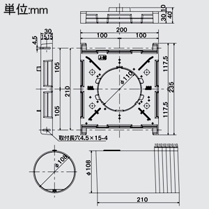 高須産業 台座付傾斜パイプスリーブ 適合パイプφ100mm 全長210mm 水滴逆流防止リブ・気密パッキン付 台座付傾斜パイプスリーブ 適合パイプφ100mm 全長210mm 水滴逆流防止リブ・気密パッキン付 PSP100-200 画像2