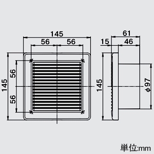 高須産業 【受注生産品】天井埋込型換気扇 3室同時換気 低風量タイプ 格子パネルタイプ 24時間換気対応 強弱風量切替 排気式 パイプ径φ100mm 開口寸法225〜240mm角 副吸込口グリル 2個付 【受注生産品】天井埋込型換気扇 3室同時換気 低風量タイプ 格子パネルタイプ 24時間換気対応 強弱風量切替 排気式 パイプ径φ100mm 開口寸法225〜240mm角 副吸込口グリル 2個付 TK-225R3L1 画像3