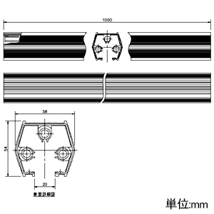 パナソニック 【受注生産品】ファクトライン200用補助本体 長さ1m 【受注生産品】ファクトライン200用補助本体 長さ1m DH2510 画像2