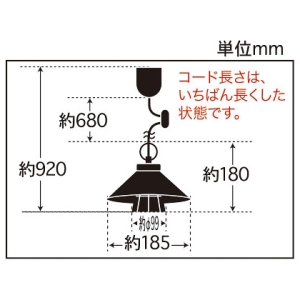 後藤照明 【受注生産品】ペンダントライト 〆付けガード アルミP5Sセード CP型 40W浪漫球付 E26口金 両面黒塗装 【受注生産品】ペンダントライト 〆付けガード アルミP5Sセード CP型 40W浪漫球付 E26口金 両面黒塗装 GLF-3530 画像2