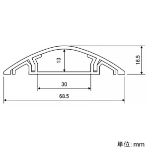 フソー化成 プロテクターモール 2号 テープなし 長さ1m グレー プロテクターモール 2号 テープなし 長さ1m グレー FPM-2-1NG 画像3