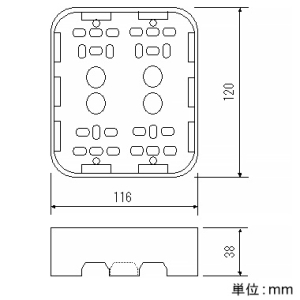 フソー化成 モール用コンセントスイッチボックス 2ヶ用 ブラウン モール用コンセントスイッチボックス 2ヶ用 ブラウン FCB-2BR 画像2