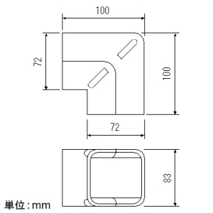 フソー化成 コーナー 立面90°曲がり 出隅入隅兼用 ECO-80用 アイボリー コーナー 立面90°曲がり 出隅入隅兼用 ECO-80用 アイボリー ECK-80IV 画像2