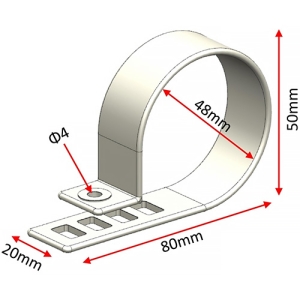 フソー化成 片サドル 適応結束径φ40〜50mm ビス付 10個入 片サドル 適応結束径φ40〜50mm ビス付 10個入 SB-50 画像2