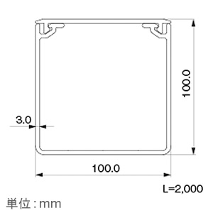 マサル工業 エムケーダクト イージーフィッティング 4号100型 長さ2m グレー エムケーダクト イージーフィッティング 4号100型 長さ2m グレー EFMD4101 画像2