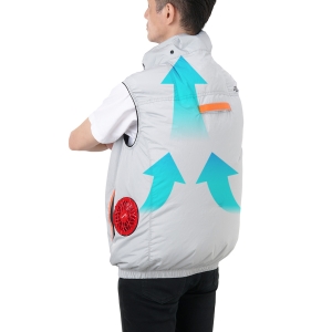 電材堂 空調服 空調ベスト サイズ:L グレー  ファン/バッテリー別売 ベストタイプ空調服 L グレー ファン別売 FAN03L 画像4
