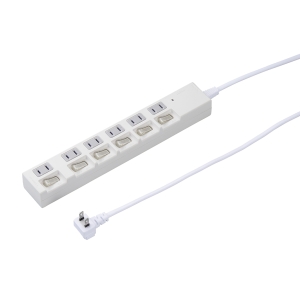 ヤザワ 雷ガード付6個口節電タップ3mホワイト H4BKS663WH