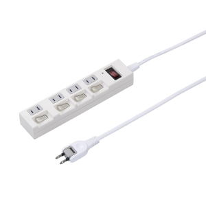 ヤザワ 個別集中スイッチ付節電タップ4個口3m白 Y02BKS453WH