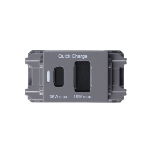 ヤザワ 埋込USBコンセントPD36Wグレー 埋込USBコンセントPD36Wグレー H4USB20PD36GY 画像2