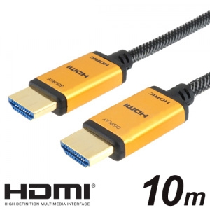 電材堂 光ファイバー HDMIケーブル 10m メッシュタイプ ゴールド HH100-533GMDNZ