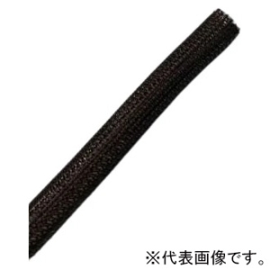デンカエレクトロン 後入れ編組チューブ スリット入り編組スリーブ《黒色》 ハードタイプ 5m FLMX-12