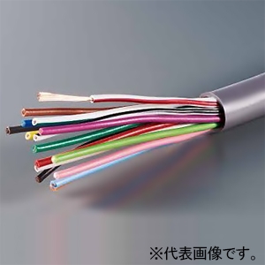 オーナンバ 多心ビニル絶縁丸形コード 5心 0.3&#13215; 100V未満 100m巻 灰 VCTF0.3SQ×5C×100mハイ