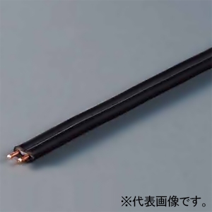 オーナンバ 耐燃性ポリエチレン絶縁屋内用平形通信電線 0.8×2平行 200m巻 黒 EM-TIEF0.8×2×100m