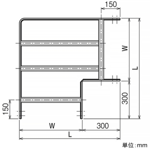ネグロス電工 【受注生産品】内・外直角L形分岐ラック SRタイプ BLC方式 幅800mm 標準塗装仕様 【受注生産品】内・外直角L形分岐ラック SRタイプ BLC方式 幅800mm 標準塗装仕様 SRLAC80 画像2